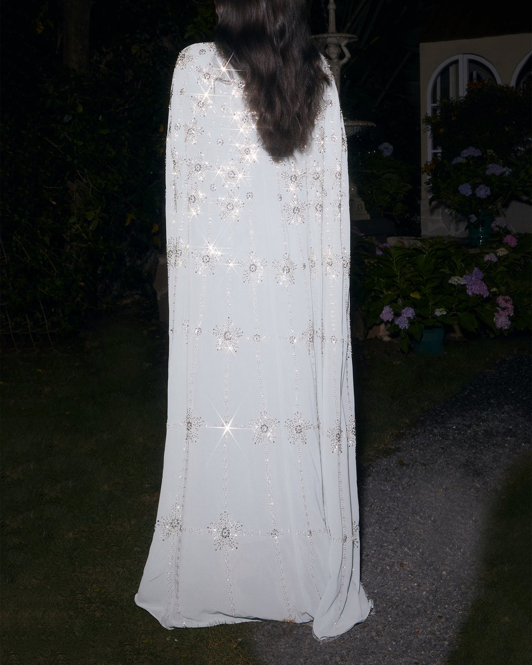 Sequin Cape Maxi Dress