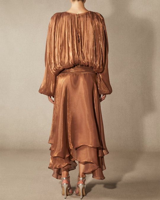 Leanna Ruffled Midi Dress
