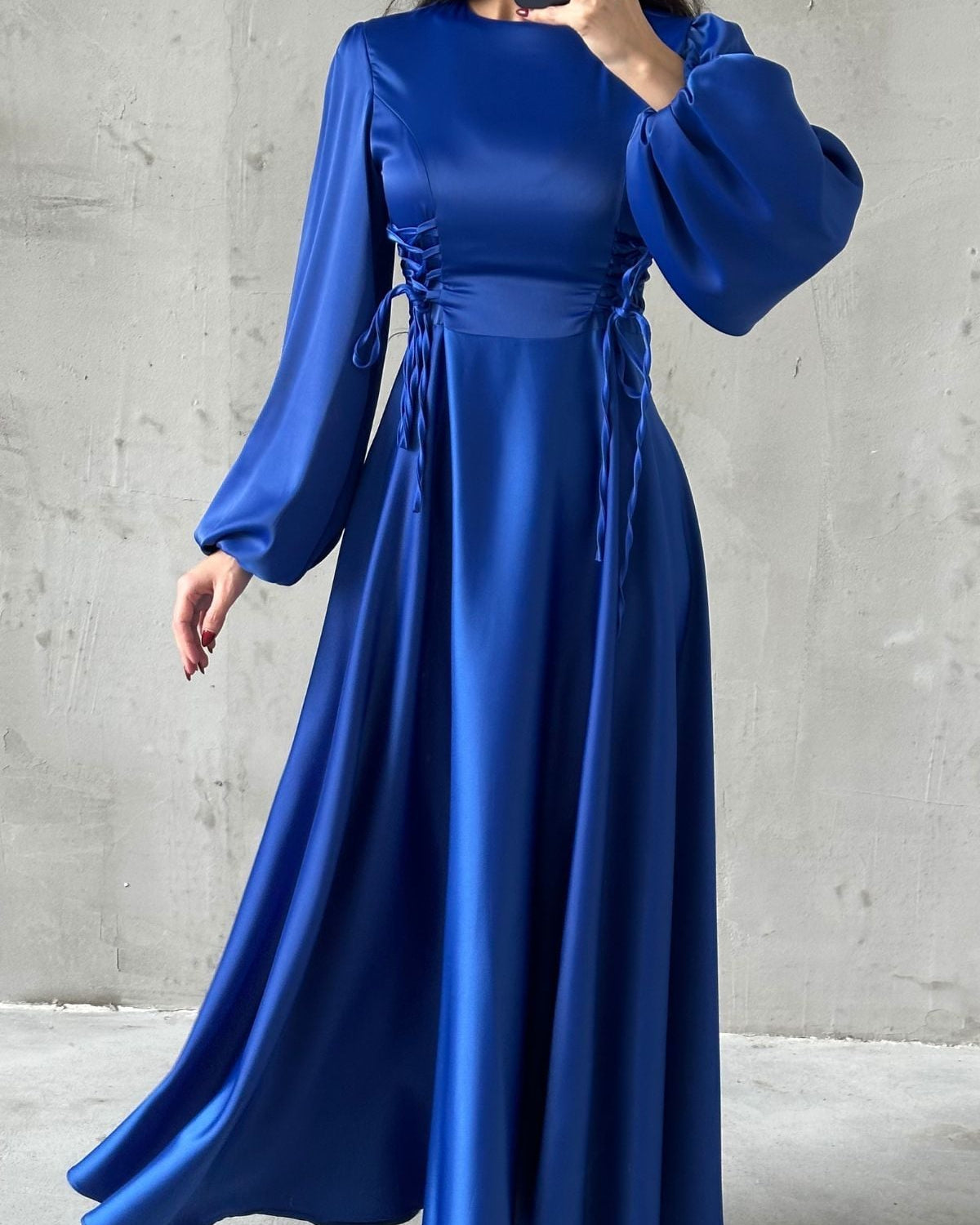 Corset-Laced Lantern Gown – Glow Modesty