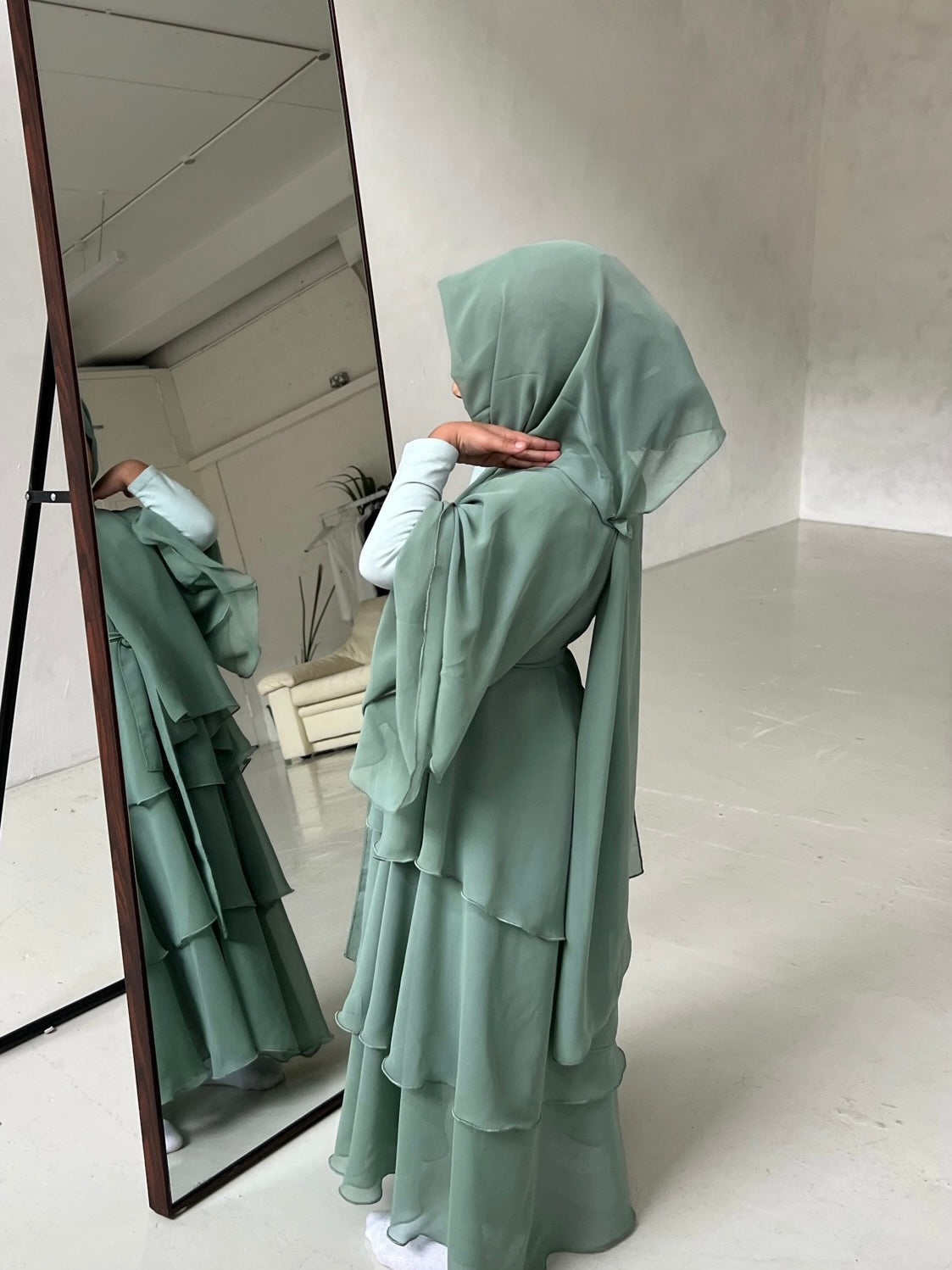 NOOR Layered Chiffon Abaya -CHILDREN