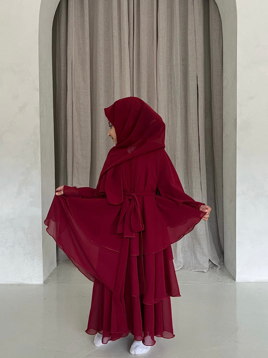 NOOR Layered Chiffon Abaya -CHILDREN