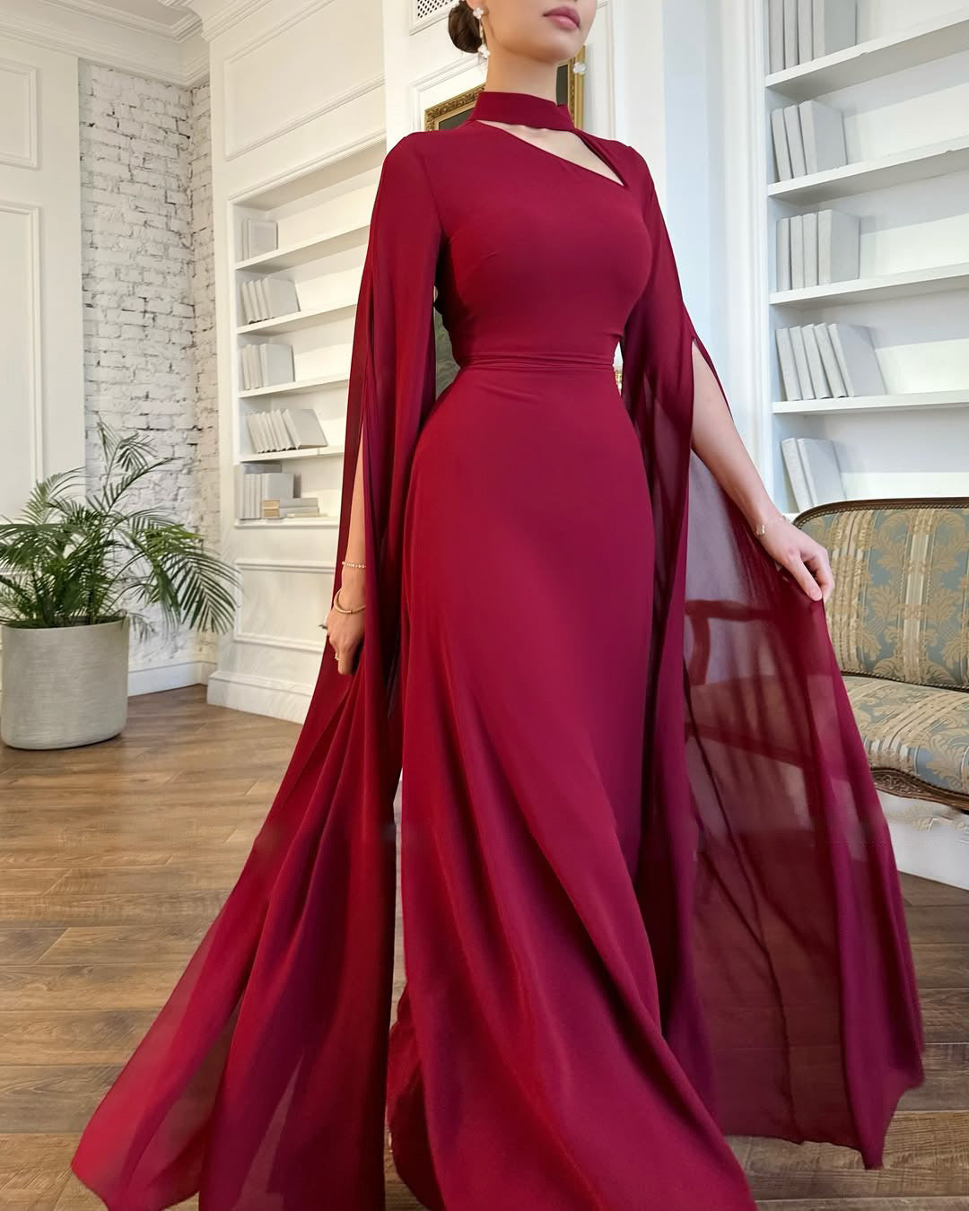 satin esme maxi dress Esme Plunge Satin Maxi Dress / Red | MESHKI
